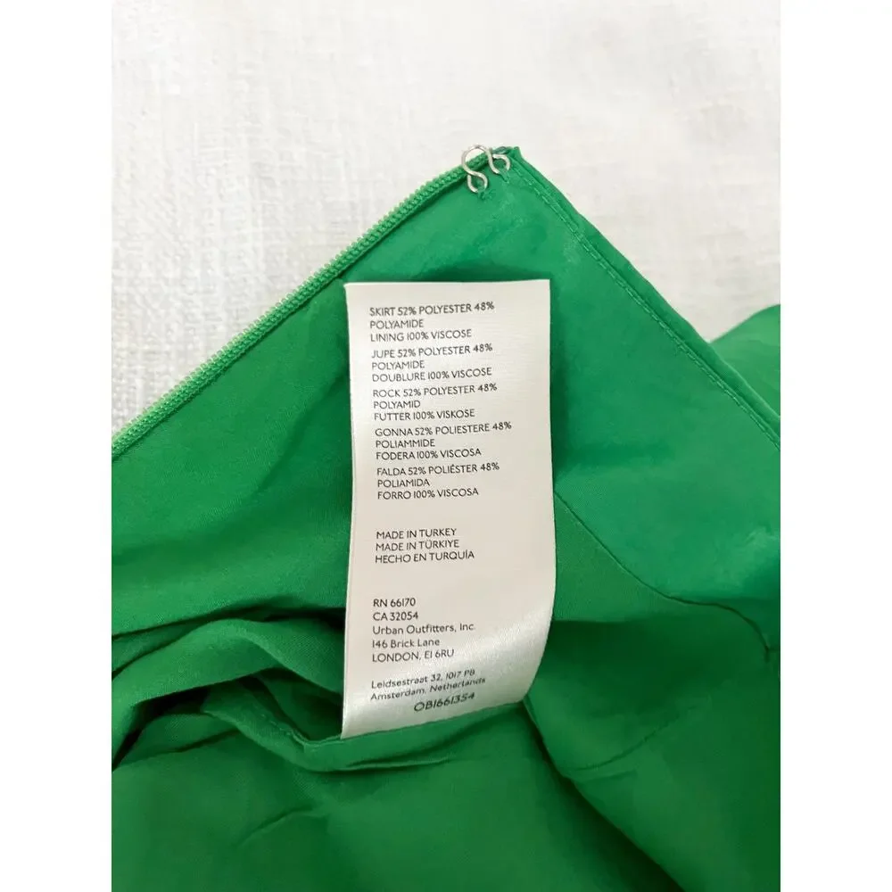 Anthropologie | Maeve Asymmetrical Sateen Skirt | Green | Sz 6 | NWT